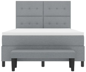 Box Spring Ágy Matrac &amp; Pad Szürke 160x200 cm Szövet