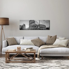 Kép - Colosseum Rómában, fekete-fehér (órával) (90x30 cm)