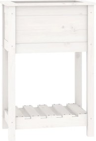 vidaXL fehér tömör fenyőfa növénytartó polccal 54 x 34,5 x 81 cm