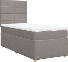 vidaXL tópszínű szövet rugós ágy matraccal 100 x 200 cm