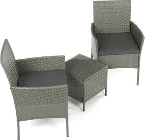 Kerti bútor szett 1+2, polyrattan, szürke, AZS-A1102 GREY