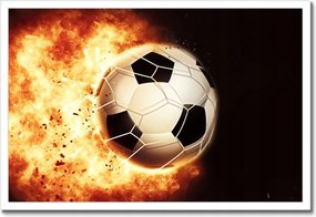 Poszterek keretben 60x40 Labda a tűzben Lángok