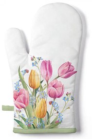 Pamut edényfogó kesztyű tulipán virágos
