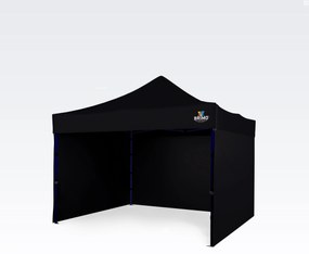 Altánok 3x3m Acélkeret 3 Falakkal: Munkasátor Kézműveseknek - plusz 3 oldalfal - Fekete