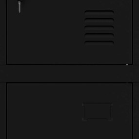 Fekete MARCIN fém BHP uzsonnás szekrény, 900 x 1850 x 400 mm