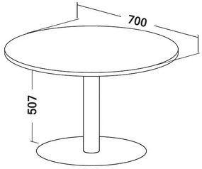 ProOffice tárgyalóasztal, átmérő 70 cm, dió