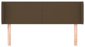 sötétbarna szövet fejtámla szárnyakkal 147x16x78/88 cm