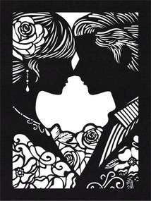 Fali Dekoráció Kép Áttört Pár Fekete Velúr