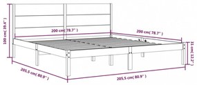 tömör fenyőfa ágy matrac nélkül 200 x 200 cm