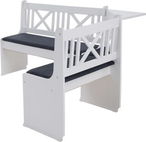 Sarokpad, fa, fehér/sötétszürke, ELODIE X1