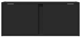 fekete fali TV-szekrény LED-világítással 80x31x35 cm