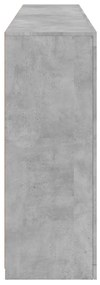 betonszürke tálalószekrény LED-világítással 181,5 x 37 x 100 cm