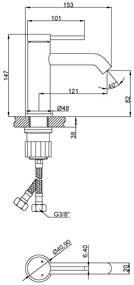 Invena Kalitea, mosogató csaptelep h-147, fekete matt, INV-BU-72-004-V