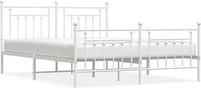 vidaXL fehér fém ágykeret fej- és lábtámlával 183 x 213 cm