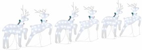 LED rénszarvasok 6 pcs Ezüst szövet
