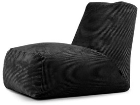 Fekete kordbársony babzsákfotel Tube – SLOWDOWN
