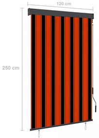 narancssárga és barna kültéri roló 120 x 250 cm