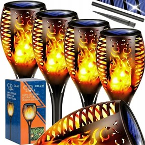 4x Led-es Napelemes Kerti Lámpa Beszúrható Kerti Fáklya