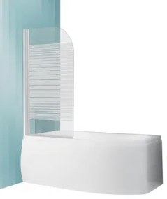 Sanipro Screen kádparaván fehér profillal átlátszó mintás üveggel 75 cm balos