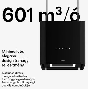 Klarstein Velaire páraelszívó 40 cm-es emelő funkcióval, Elegáns, minimalista, nagy teljesítményű, EEC A++, 601 m³/ó