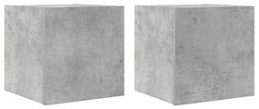2 db betonszürke falra szerelhető TV-szekrény 30,5 x 30 x 30 cm