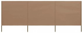 tópszínű szövet 3-paneles szélellenző 400 x 120 cm