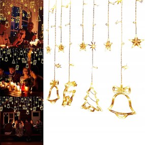 LED-es karĂĄcsonyi fĂŒggöny csillagok Ă©s holdak 138 Led 2.3M tĂĄvirĂĄnyĂtĂłval