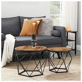 TALIA 2 darabos dohányzóasztal szett, barna/fekete