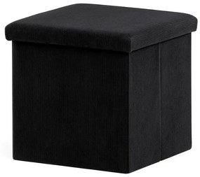 Fekete Kordbársony Tárolós Puff. TAB-471 BK6