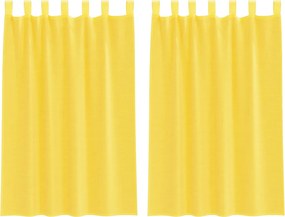 vidaXL 2 db sárga fátyolfüggönyök hurokkal 140x175 cm
