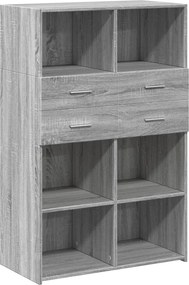 vidaXL szürke sonoma színű szerelt fa magasszekrény 80 x 42,5 x 124 cm
