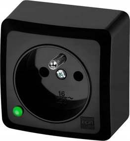 Berg Falra Szerelhető Szimpla Aljzat Fekete 3733-09