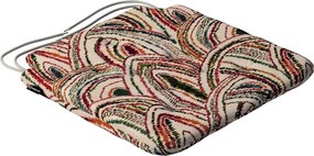 Olek székpárna 42x41 piros-zöld ívek krémszínű alapon