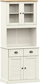 vidaXL VIGO fehér tömör fenyőfa magasszekrény 78x40x175 cm