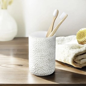 Fehér-aranyszínű poligyanta fogkefetartó pohár Montalfano – Wenko