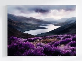 Vászonkép Canvas Tájkép Kilátás Skócia Hegyek Fjord Láp 80x60