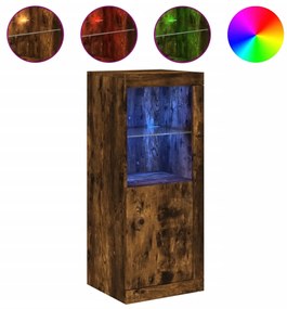 füstös tölgy színű tálalószekrény LED-ekkel 41 x 37 x 100 cm