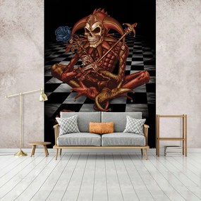 Flizelin fotótapéta 206x275 Gótikus bohóc csontváz +ragasztó