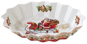 Karácsonyi porcelán ovális alakú kínáló tálca, 27x17x4,5 cm, díszdobozban - Christmas Memories