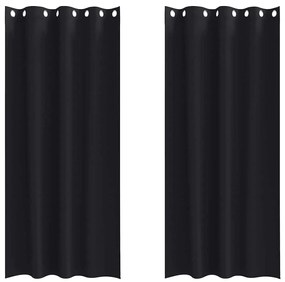 Függönyök függönyökkel 2 pcs Fekete 245x140cm Poliészter