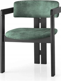 Co étkezőszék tömörfából, zöld/fekete