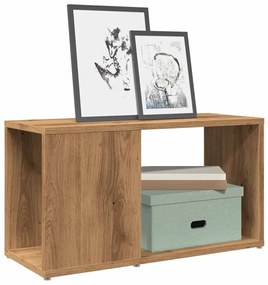kézműves tölgy színű szerelt fa TV-szekrény 60 x 24 x 32 cm