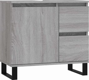 vidaXL szürke sonoma színű szerelt fa fürdőszobaszekrény 65x33x60 cm