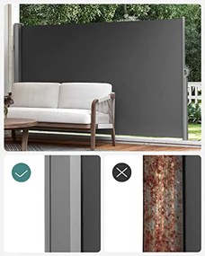 Oldalsó napellenző, 160 x 350 cm, Antracit