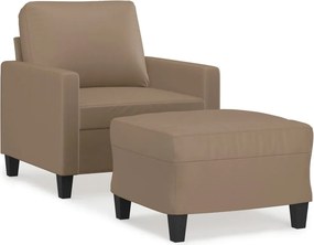 vidaXL kávészínű műbőr kanapéfotel lábtartóval 60 cm