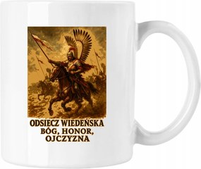 Jan Sobieski bögre a Bécsi csata motívumával, fehér, 330 ml