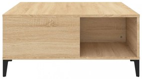 sonoma tölgy színű szerelt fa dohányzóasztal 80x80x36,5 cm