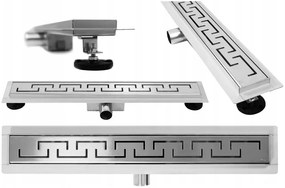 Rea Linear rozsdamentes acél ereszcsatorna 100 cm modell görög, REA-G0405