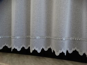 Mg Irigység függöny fehér applikáció Ezüst 300x70cm Kész