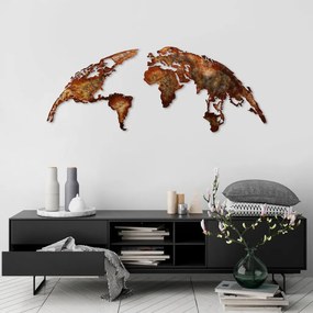 World Map Medium - 1 fém világtérkép faldekoráció